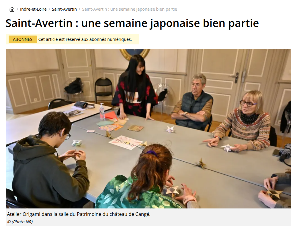 Reiko est intervenue lors de la semaine japonaise de Saint Avertin